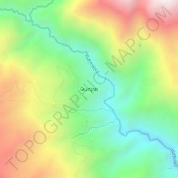 Topografische Karte Guangras, Höhe, Relief
