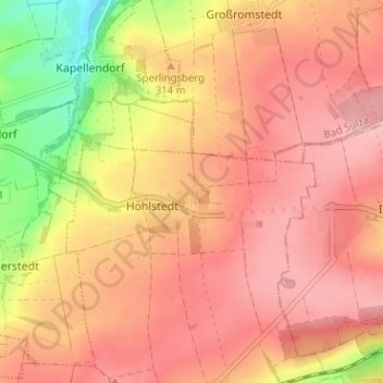 Topografische Karte Kötschau, Höhe, Relief