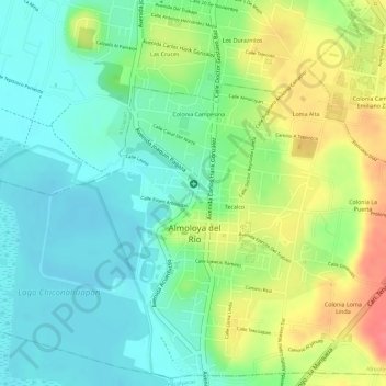Topografische Karte Parque Infantil de Almoloya del Río, Höhe, Relief
