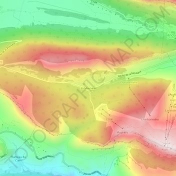 Topografische Karte La Moulière, Höhe, Relief