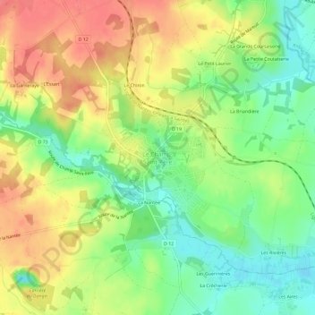 Topografische Karte Le Champ-Saint-Père, Höhe, Relief