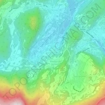 Topografische Karte Vigolo Baselga, Höhe, Relief