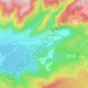 Topografische Karte La Feutrière, Höhe, Relief