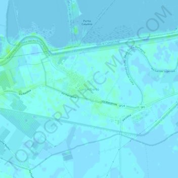 Topografische Karte Sant'Alberto, Höhe, Relief