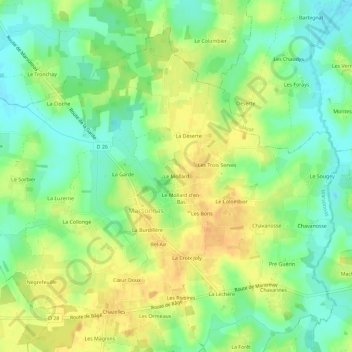Topografische Karte Le Mollard, Höhe, Relief