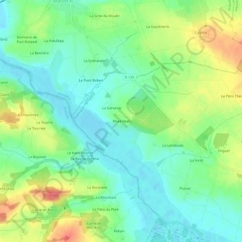 Topografische Karte Mont Noël, Höhe, Relief