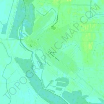 Topografische Karte Oppowa, Höhe, Relief