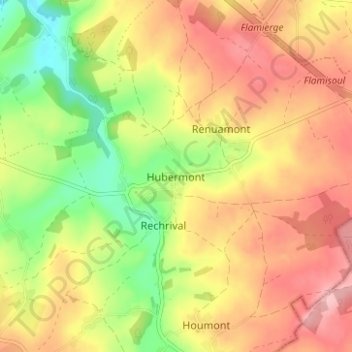 Topografische Karte Hubermont, Höhe, Relief