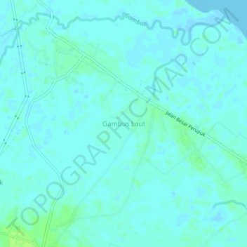 Topografische Karte Gambus Laut, Höhe, Relief