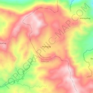 Topografische Karte Mahayag, Höhe, Relief