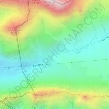 Topografische Karte Albulapass, Höhe, Relief