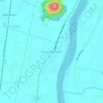 Topografische Karte Kampung Paloh, Höhe, Relief