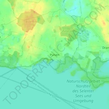 Topografische Karte Pülsen, Höhe, Relief