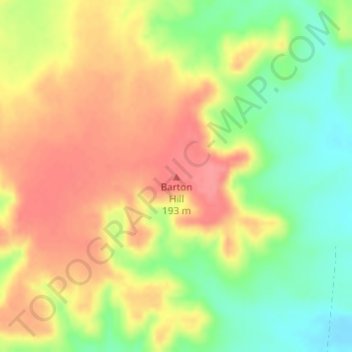 Topografische Karte Barton Hill, Höhe, Relief