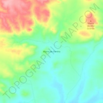 Topografische Karte Morro de Dentro, Höhe, Relief