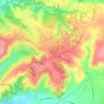 Topografische Karte Le Fayet, Höhe, Relief
