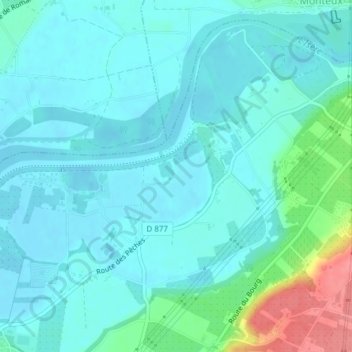 Topografische Karte Les Peches - est, Höhe, Relief