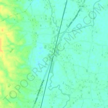 Topografische Karte Bojoypur, Höhe, Relief