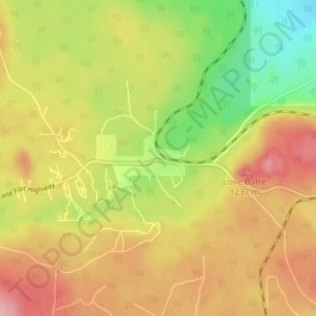 Topografische Karte Lone Butte, Höhe, Relief