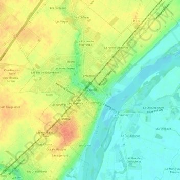 Topografische Karte Beauvilliers, Höhe, Relief