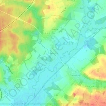 Topografische Karte Eschêne, Höhe, Relief