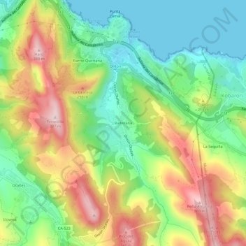 Topografische Karte Baltezana, Höhe, Relief