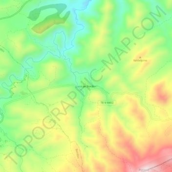 Topografische Karte Luco de Bordón, Höhe, Relief