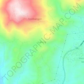 Topografische Karte Lubong, Höhe, Relief