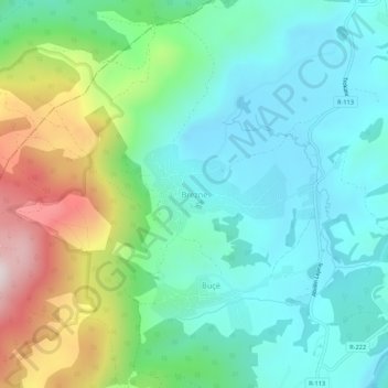 Topografische Karte Breznë, Höhe, Relief