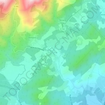 Topografische Karte Palavesa, Höhe, Relief