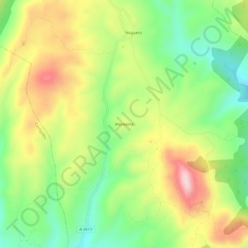 Topografische Karte Monesma, Höhe, Relief