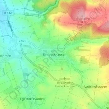 Topografische Karte Eimbeckhausen, Höhe, Relief