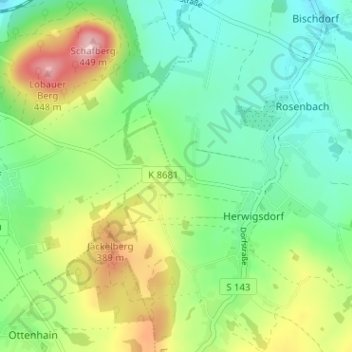 Topografische Karte Galgenberg, Höhe, Relief