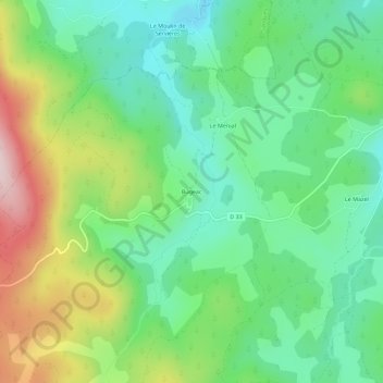 Topografische Karte Bugeac, Höhe, Relief