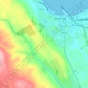 Topografische Karte Auchtralure, Höhe, Relief