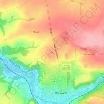 Topografische Karte Goldene Höhe, Höhe, Relief