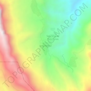 Topografische Karte Vida Mejor, Höhe, Relief