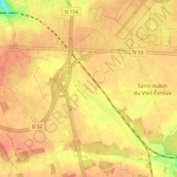 Topografische Karte Le Coudray, Höhe, Relief