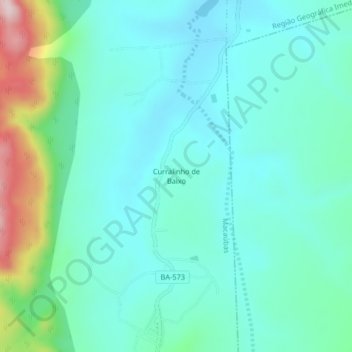 Topografische Karte Curralinho de Baixo, Höhe, Relief