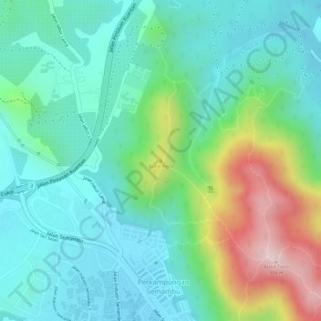 Topografische Karte Bukit Kecil, Höhe, Relief