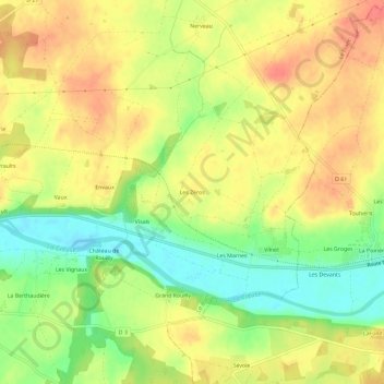 Topografische Karte Les Zéros, Höhe, Relief