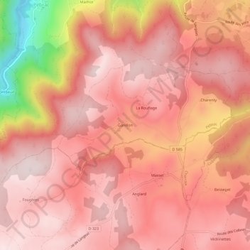 Topografische Karte Ganillon, Höhe, Relief
