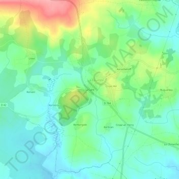 Topografische Karte La Gare, Höhe, Relief