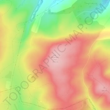 Topografische Karte Bransley Hill, Höhe, Relief