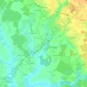 Topografische Karte Foichot, Höhe, Relief