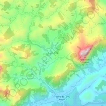 Topografische Karte Bons Ares, Höhe, Relief