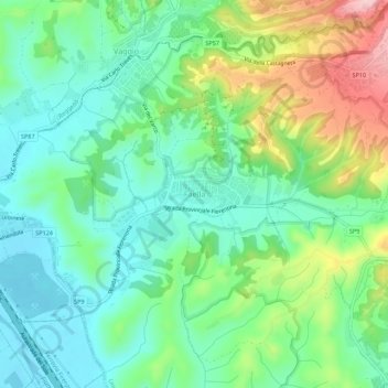 Topografische Karte Faella, Höhe, Relief