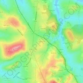 Topografische Karte Villemartin, Höhe, Relief