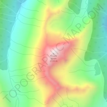 Topografische Karte Mount Sloan, Höhe, Relief