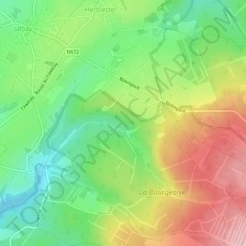 Topografische Karte Belleheid, Höhe, Relief